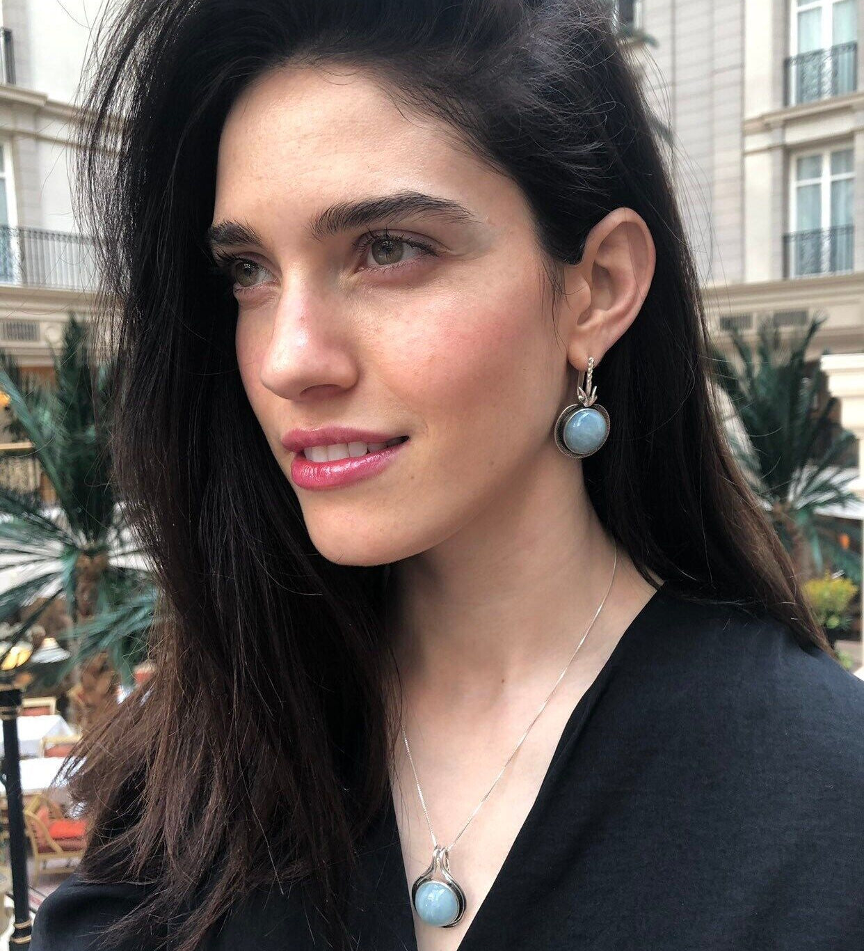 Long Aquamarine Earrings, Natural Aquamarine, Heavy Earrings, Blue Vintage Earrings, Sky Blue Earrings, Solid Silver Earrings, Aquamarine