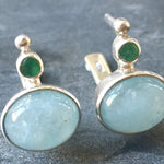 Charming 925 Sterling Silver Aquamarine Earrings featuring oval blue stones, a lovely gift for birthdays and special moments.