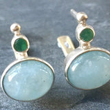 Charming 925 Sterling Silver Aquamarine Earrings featuring oval blue stones, a lovely gift for birthdays and special moments.