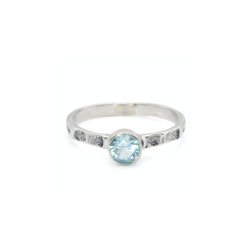 Elegant Aquamarine ring in sterling silver, perfect for calming energy and March birthday gifts.