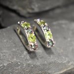 August birthstone Peridot earrings accented with Mystic Topaz, representing strength and happiness, perfect gift for birthdays and memorable events