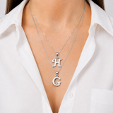 Silver Letter Pendant - Initial Letter Charm - Personalized Letter Necklace