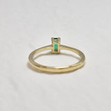 Real Gold Emerald Ring - Baguette Emerald Ring - Dainty Green Square Ring