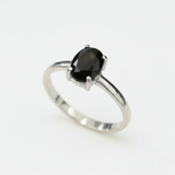 Black Onyx Ring - Natural Onyx Ring - Black Solitaire Ring made in 925 Sterling Silver. Ideal for everyday wear and perfect for birthday gifting and special occasions.