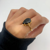 Onyx Ring makes a bold fashion statement with deep mystique.