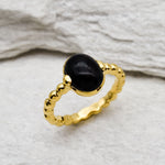 2637-R-nONY: Gold Vermeil 18k Black Natural Onyx