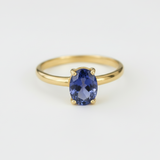 A beautiful blue gemstone Iolite ring crafted in 18k Gold Vermeil, ideal for everyday wear