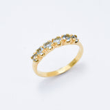 Blue Topaz Ring - Sky Blue Ring - Vintage Eternity Band