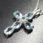 Blue Topaz pendant with radiant gemstones for a modern sparkling finish