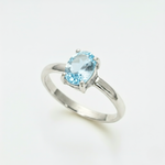 Blue Topaz Ring - Natural Blue Topaz Ring - Sky Blue Solitaire Ring made in 925 Sterling Silver. Ideal for everyday wear and perfect for birthday gifting and special occasions.