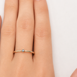 Blue Diamond Ring in 14K White Gold - Dainty Certified Natural Blue Diamond - A Unique Everyday Luxury Ring
