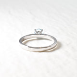 White Gold Topaz Ring - Sky Blue Topaz Ring - Solid White Gold Ring