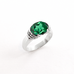 Created Emerald Ring made in 925 Sterling Silver with Oval Created Green Emerald in Solitaire setting, May Birthstone gift idea, symbolizes, ideal for everyday wear and perfect for birthday gifting and special occasions.
