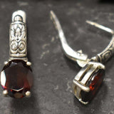 Boho Garnet Earrings - Natural Garnet Earrings - Red Tribal Earrings