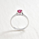 Real Gold Ruby Ring - Ruby Promise Ring - White Gold Ring