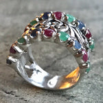 Stylish natural emerald ring in 925 sterling silver, a perfect May birthday gift symbolizing harmony and emotional wellness.