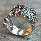 Stylish natural emerald ring in 925 sterling silver, a perfect May birthday gift symbolizing harmony and emotional wellness.