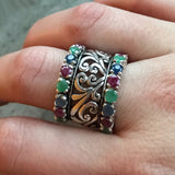 Elegant 925 Sterling Silver Natural Emerald Ring in Prong setting, ideal May birthstone gift for growth and emotional healing.