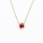 Genuine Ruby Necklace, Solid Gold Ruby Necklace, Real Ruby Pendant