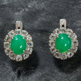 Chrysoprase Earrings - Green Victorian Earrings - Vintage Flower Earrings