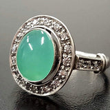 Chrysoprase Ring - Green Smooth Ring - Vintage Cocktail Ring