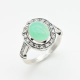 Chrysoprase Ring - Green Smooth Ring - Vintage Cocktail Ring
