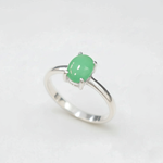 Chrysoprase Ring - Green Solitaire Ring - Classic Oval Ring made in 925 Sterling Silver. Ideal for everyday wear and perfect for birthday gifting and special occasions.