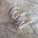 Chunky Diamond Earrings - Half Hoops Earrings - Filigree Statement Earrings
