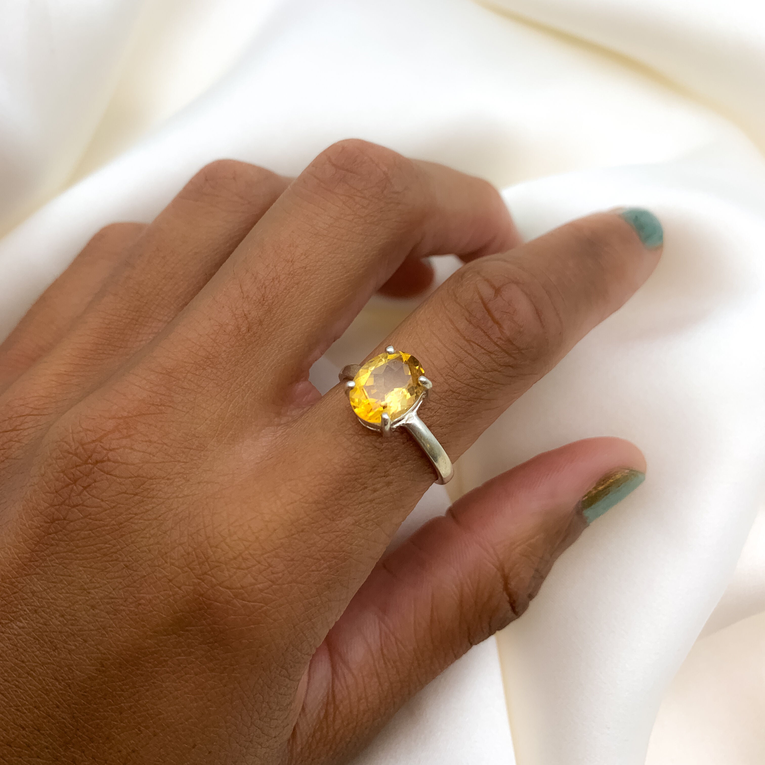 Citrine Ring, Natural Citrine, Solitaire Ring, November Birthstone, 3 Carat Ring, Promise Ring, Oval Ring, Proposal Ring,  Solid Silver Ring