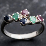 Stylish 925 Sterling Silver ring with a stunning Round Natural Green Emerald, symbolizing love and emotional balance.