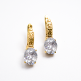 Drop Diamond Earrings - Sparkly Tribal Earrings - Vintage Boho Earrings