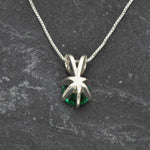 Sparkling Created Emerald Pendant in 925 Sterling Silver, a stylish May birthstone gift for her special moments and everyday elegance.