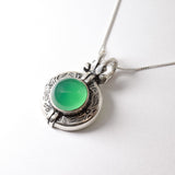 Egyptian Pendant, Emerald Pendant, Created Emerald, Artistic Pendant, Green Pendant, Green Emerald, Vintage Pendant, Silver Pendant, Emerald