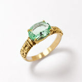 Created Emerald Ring made in 18k Gold Vermeil with Oval Created Green Emerald in Prong setting, May Birthstone gift idea, symbolizes, ideal for everyday wear and perfect for birthday gifting and special occasions.