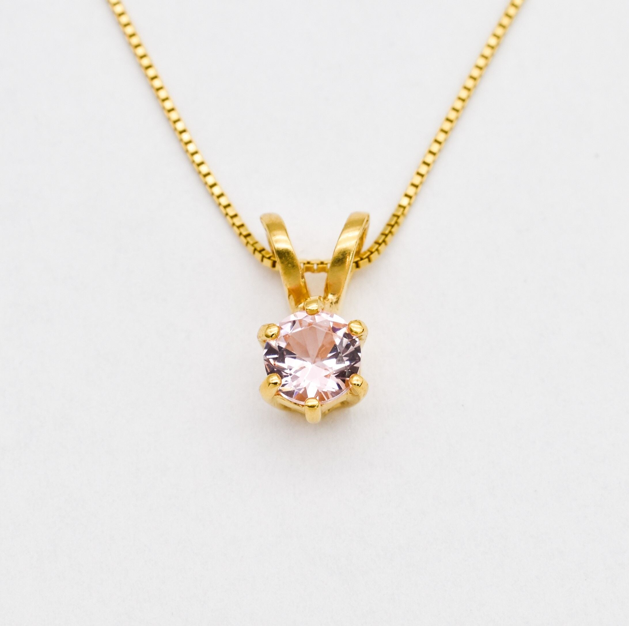 2910-P-cMOR: Gold Vermeil 18k Created Morganite