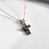 Elegant Rose Gold Vermeil Pendant featuring a Created Green Emerald, an ideal May birthstone gift for any occasion.