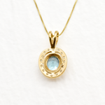 Blue Aquamarine Pendant, Blue Diamond Pendant, Created Aquamarine Pendant, Antique Necklace, Vintage Pendant, Victorian Pendant, 925 Silver(1)