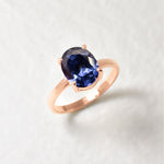 2829-R-cTAN: Rose Gold Vermeil Created Tanzanite 10x8 oval