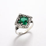 AS - 2942-R-cEME: 925 Sterling Silver 925 Created Emerald