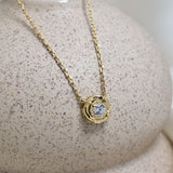 T1CR-gN-cCZZ: 14k Yellow Gold Created CZ Diamond