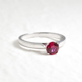 Real Gold Ruby Ring - Ruby Promise Ring - White Gold Ring