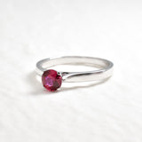 Real Gold Ruby Ring - Ruby Promise Ring - White Gold Ring