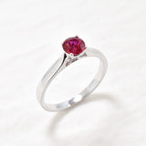 Real Gold Ruby Ring - Ruby Promise Ring - White Gold Ring