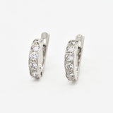 Gold Diamond Huggies - Half Hoop Earrings - Diamond Huggie Earrings