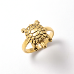 Dainty Gold Turtle Ring - Good Luck Ring - Turtle Lover Ring made in 18k Gold Vermeil. Ideal for everyday wear and perfect for birthday gifting and special occasions.
