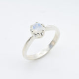 Dainty Moonstone Ring - Natural Rainbow Moonstone - June Birthstone Ring