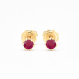 Dainty Ruby Gold Studs