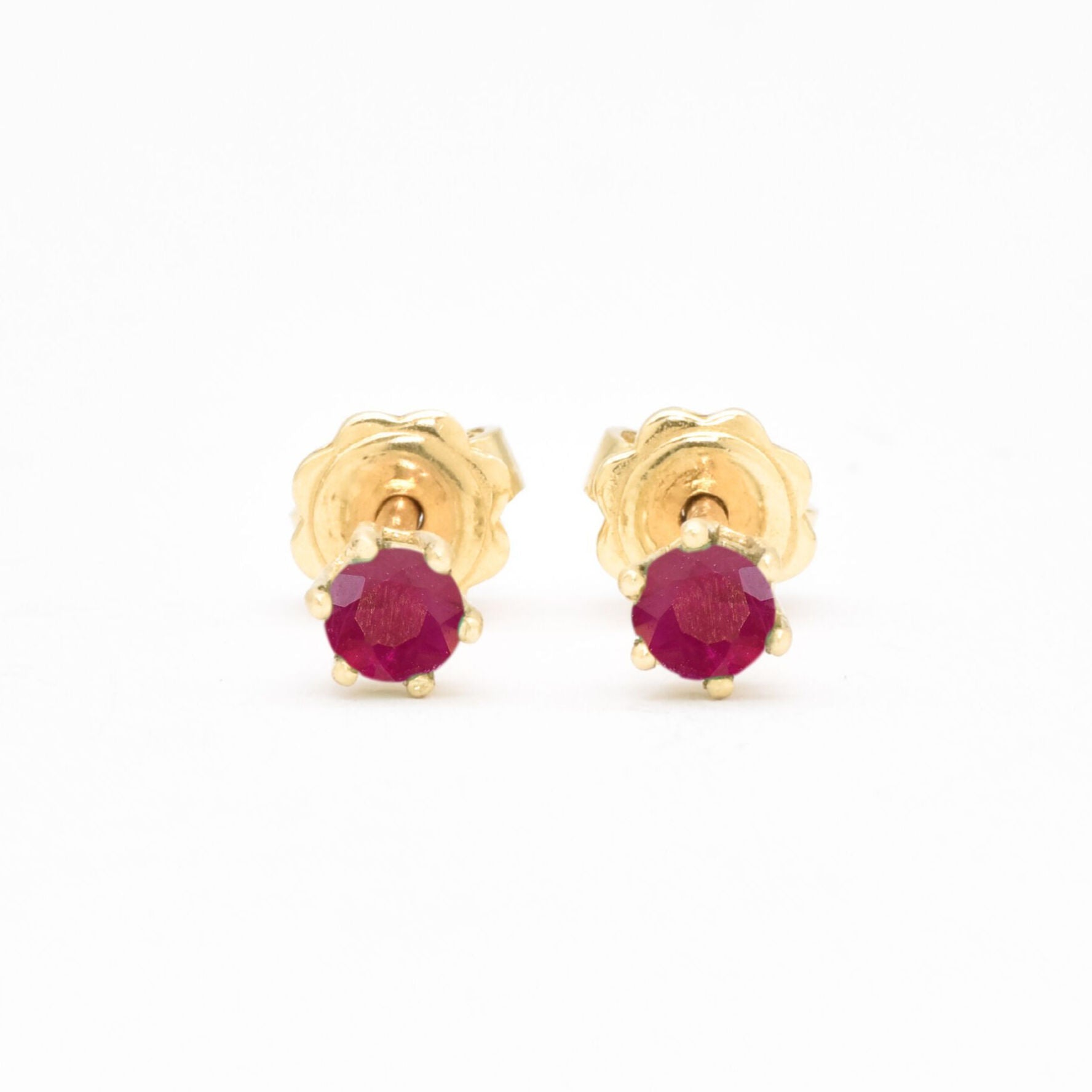 Dainty Ruby Gold Studs