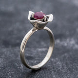 Stunning 925 Sterling Silver ring with a round Natural Ruby, ideal for July birthdays and meaningful gifting.