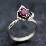 Natural Ruby Ring made in 925 Sterling Silver with Round Natural Red Ruby in Prong setting, July Birthstone gift idea, symbolizes nobility, purity, and passion, ideal for everyday wear and perfect for birthday gifting and special occasions.